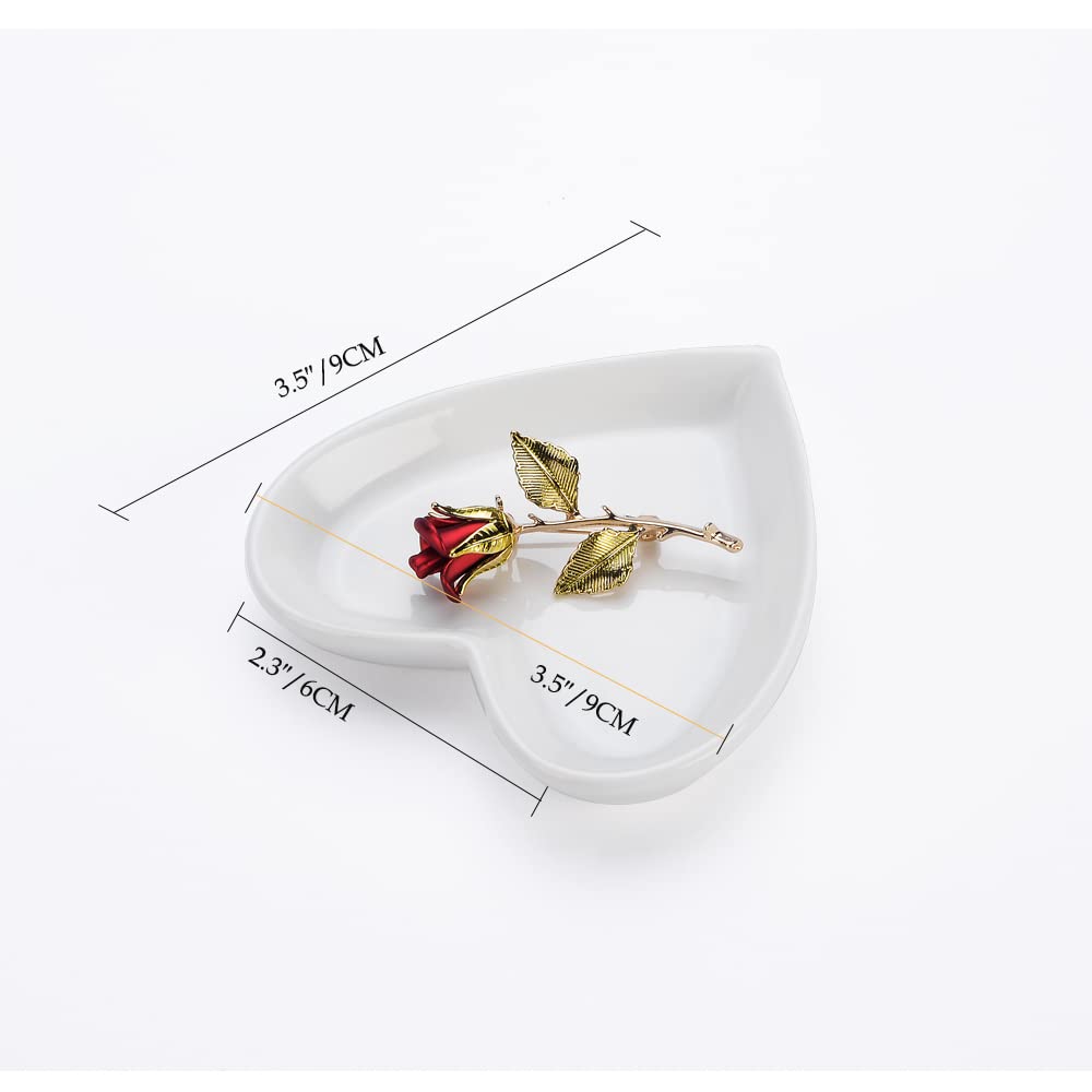 Lotus Leaf Shape Decorative Ring Tray, Small Key Bowl, Ceramic Trinket Tray Jewelry Dish Organizing Necklace Earrings, Home Decoration for Mom Best Friend Sister, Light Green.