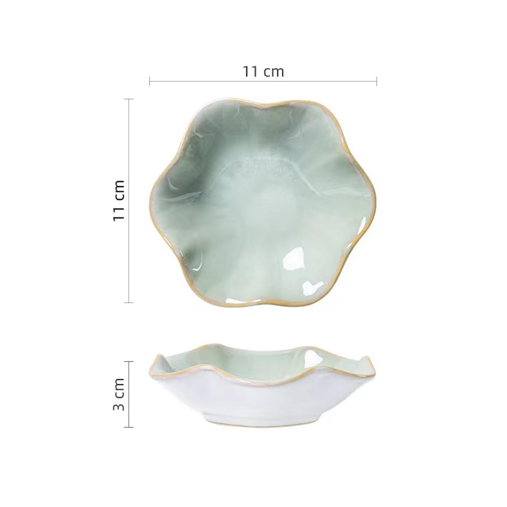 Lotus Leaf Shape Decorative Ring Tray, Small Key Bowl, Ceramic Trinket Tray Jewelry Dish Organizing Necklace Earrings, Home Decoration for Mom Best Friend Sister, Light Green.