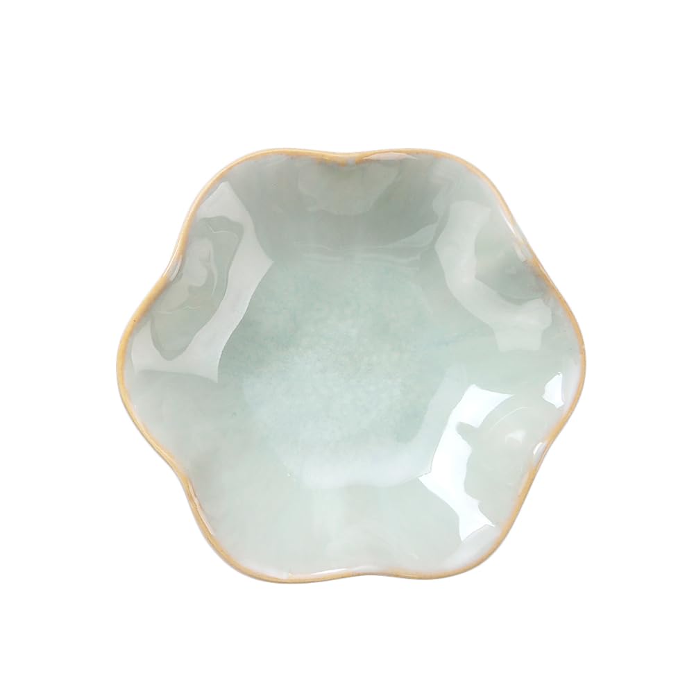 Lotus Leaf Shape Decorative Ring Tray, Small Key Bowl, Ceramic Trinket Tray Jewelry Dish Organizing Necklace Earrings, Home Decoration for Mom Best Friend Sister, Light Green.