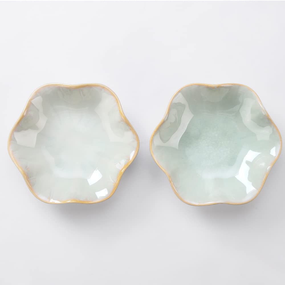 Lotus Leaf Shape Decorative Ring Tray, Small Key Bowl, Ceramic Trinket Tray Jewelry Dish Organizing Necklace Earrings, Home Decoration for Mom Best Friend Sister, Light Green.