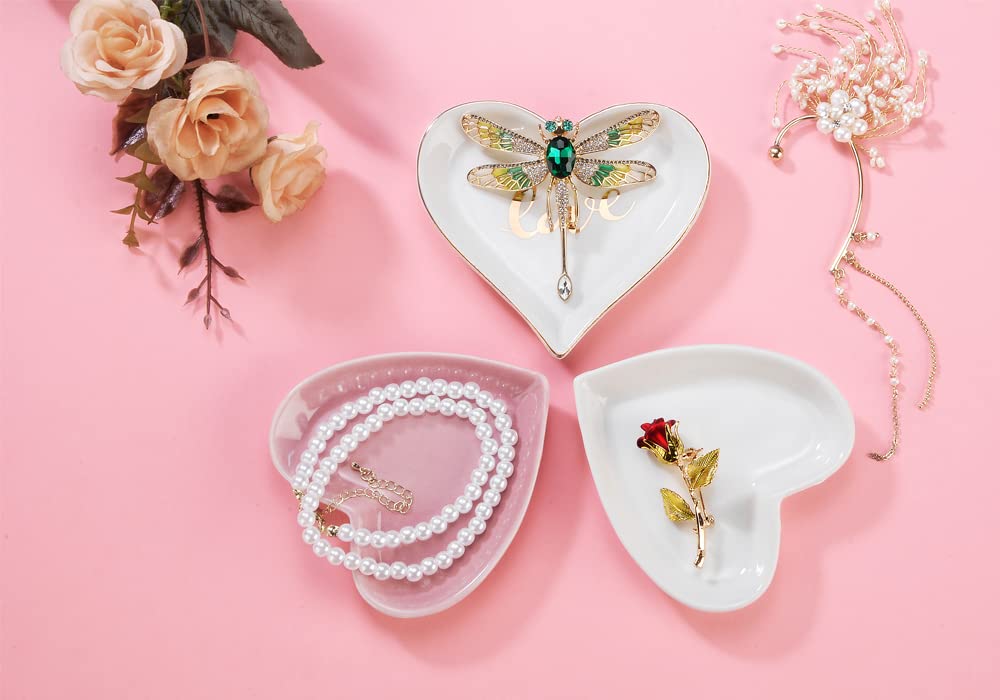 Lotus Leaf Shape Decorative Ring Tray, Small Key Bowl, Ceramic Trinket Tray Jewelry Dish Organizing Necklace Earrings, Home Decoration for Mom Best Friend Sister, Light Green.