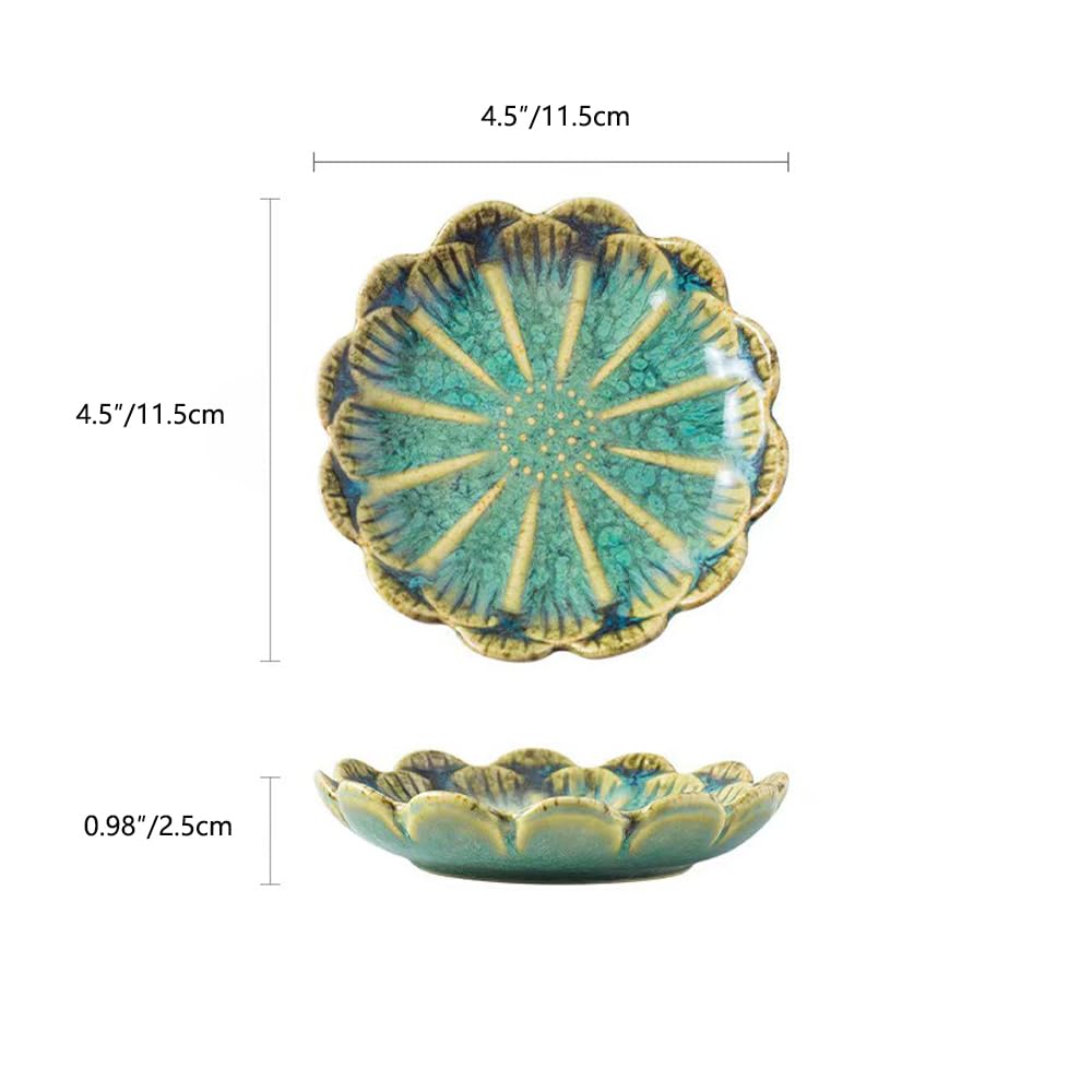 Lotus Leaf Shape Decorative Ring Tray, Small Key Bowl, Ceramic Trinket Tray Jewelry Dish Organizing Necklace Earrings, Home Decoration for Mom Best Friend Sister, Light Green.