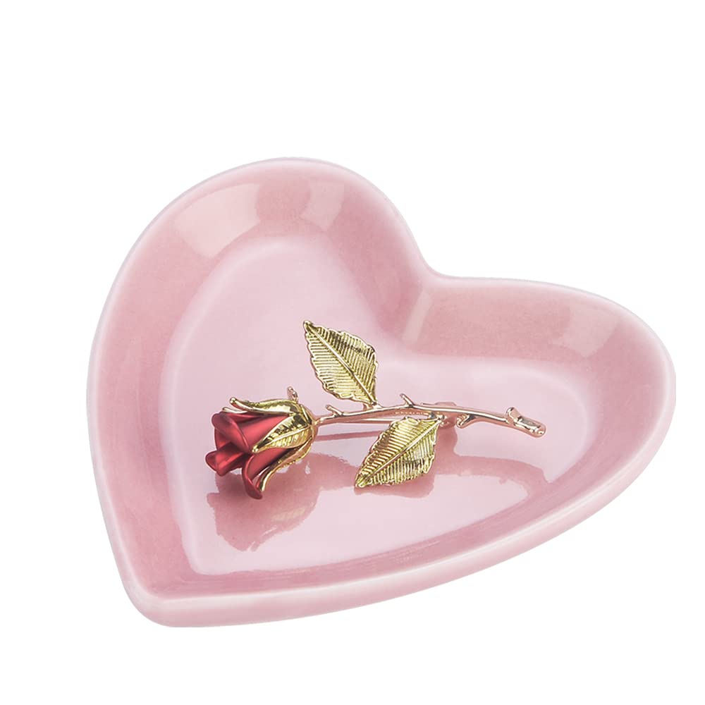Lotus Leaf Shape Decorative Ring Tray, Small Key Bowl, Ceramic Trinket Tray Jewelry Dish Organizing Necklace Earrings, Home Decoration for Mom Best Friend Sister, Light Green.