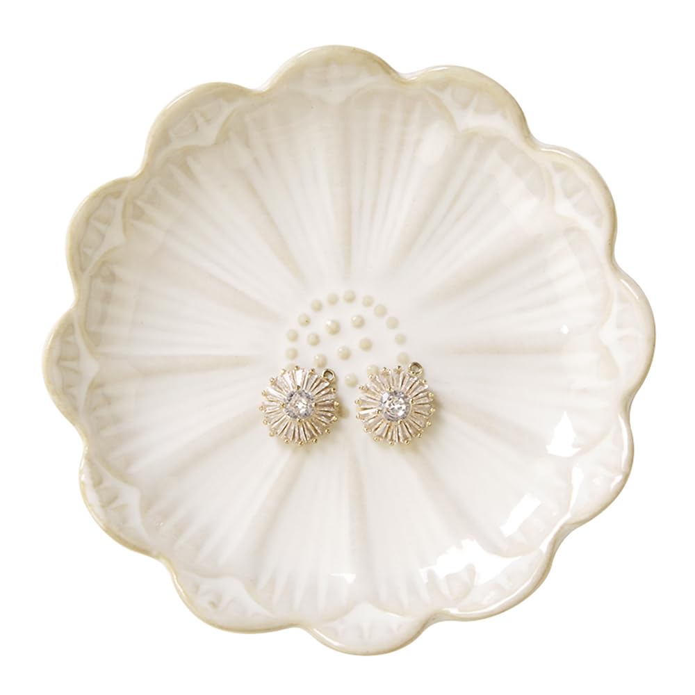 Lotus Leaf Shape Decorative Ring Tray, Small Key Bowl, Ceramic Trinket Tray Jewelry Dish Organizing Necklace Earrings, Home Decoration for Mom Best Friend Sister, Light Green.