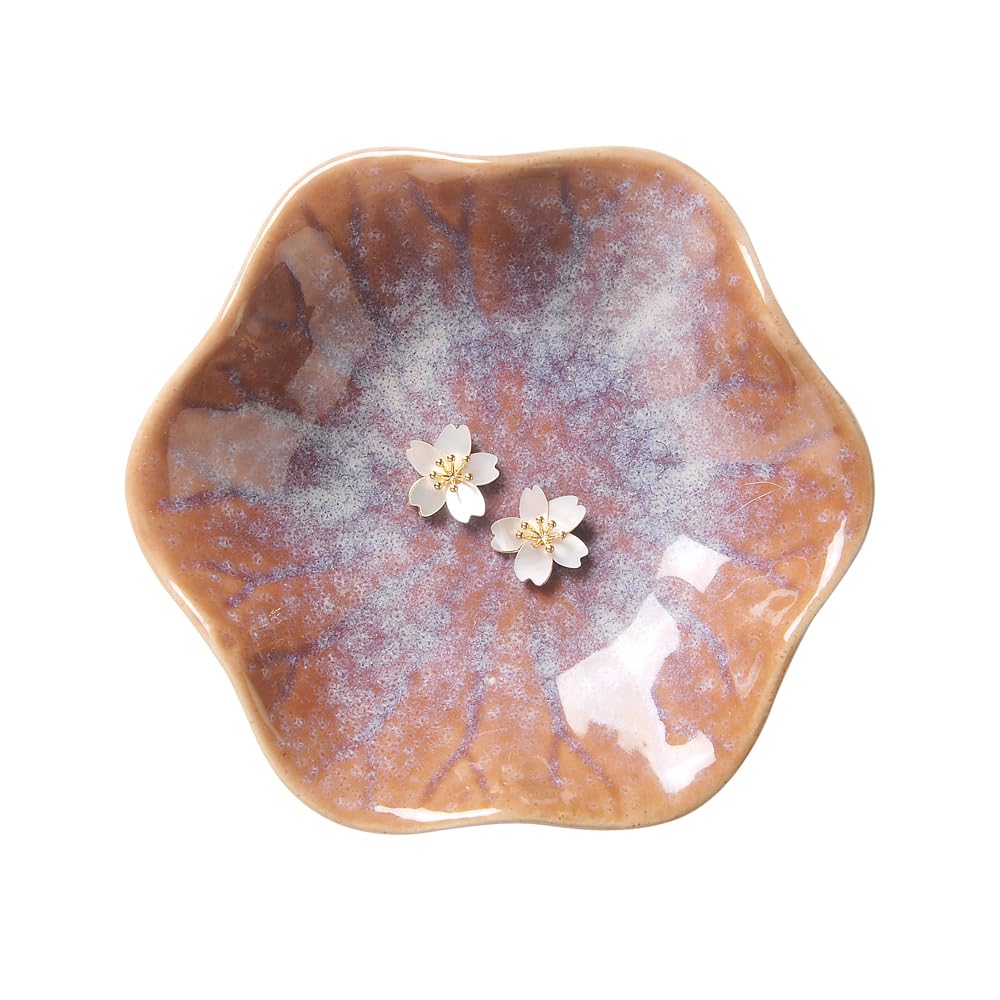 Lotus Leaf Shape Decorative Ring Tray, Small Key Bowl, Ceramic Trinket Tray Jewelry Dish Organizing Necklace Earrings, Home Decoration for Mom Best Friend Sister, Light Green.
