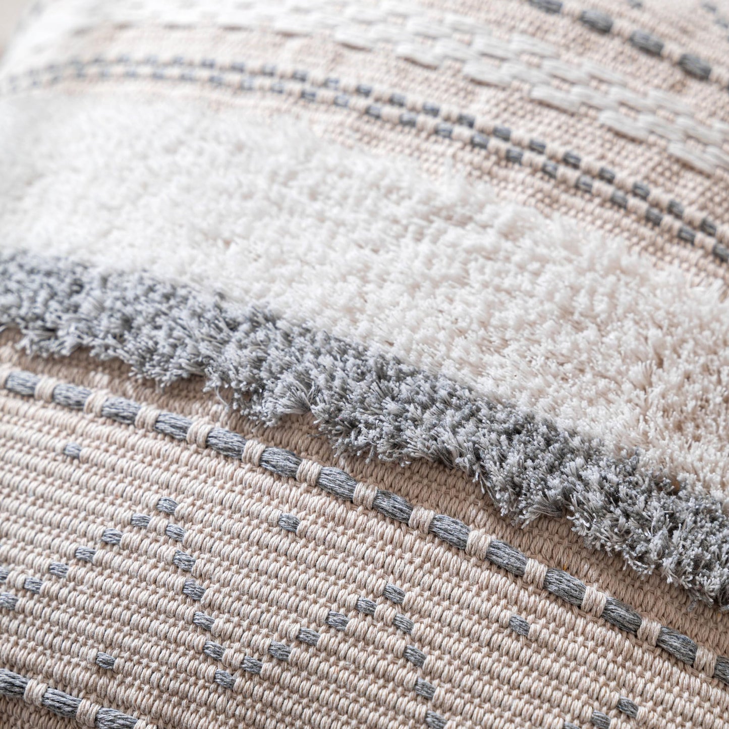 Cream Decorative Lumbar Throw Pillow Cover 14x36 Boho Long Cushion for Bed Neutral Accent Farmhouse Pillowcase for Bedroom Living Room Couch Sofa Home Décor (Cover ONLY, Pack of 1)