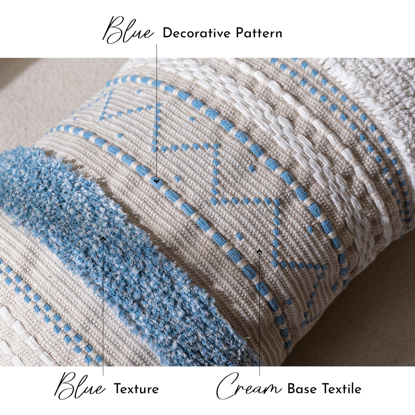 Cream Decorative Lumbar Throw Pillow Cover 14x36 Boho Long Cushion for Bed Neutral Accent Farmhouse Pillowcase for Bedroom Living Room Couch Sofa Home Décor (Cover ONLY, Pack of 1)